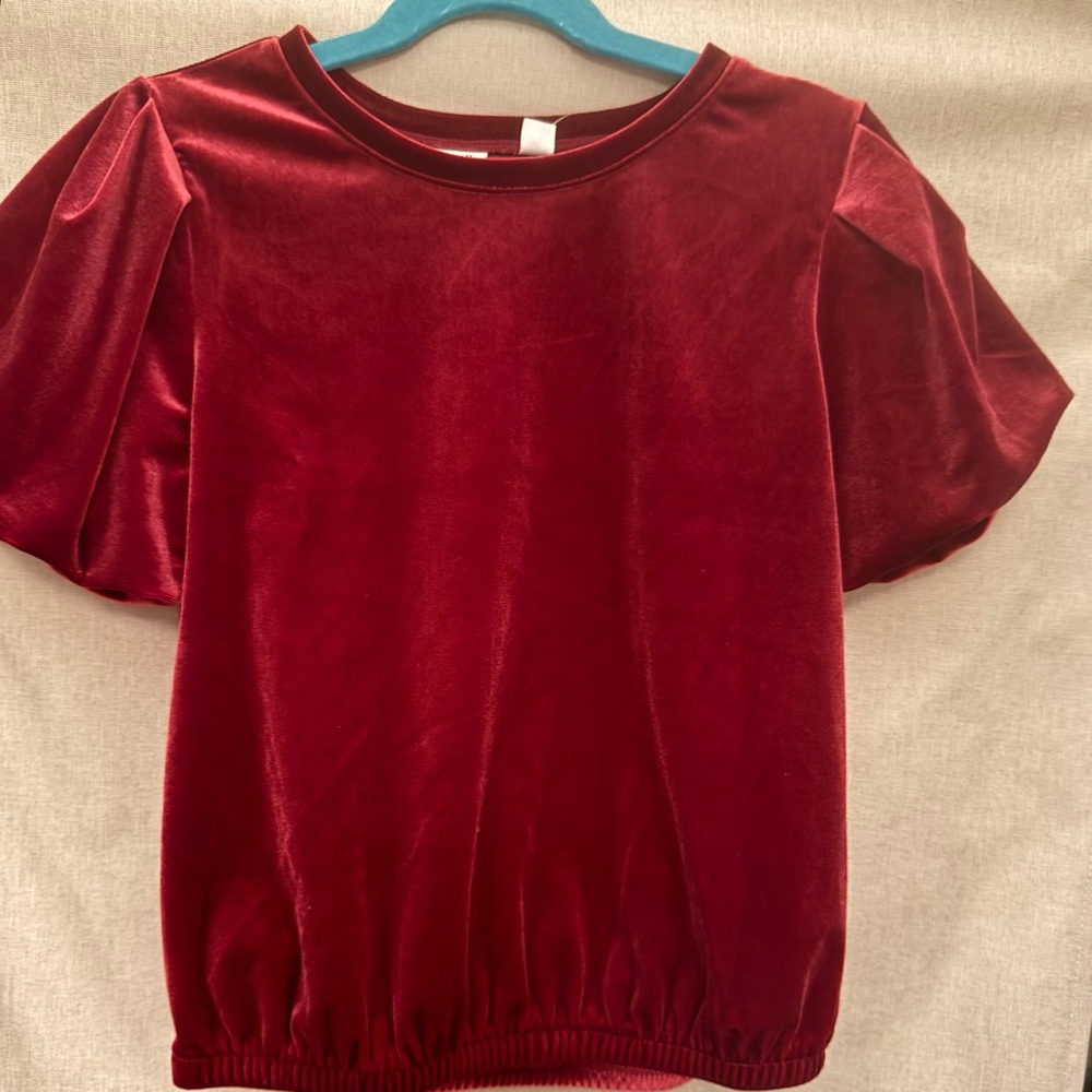 GAP Kids Burgundy Velvet Top